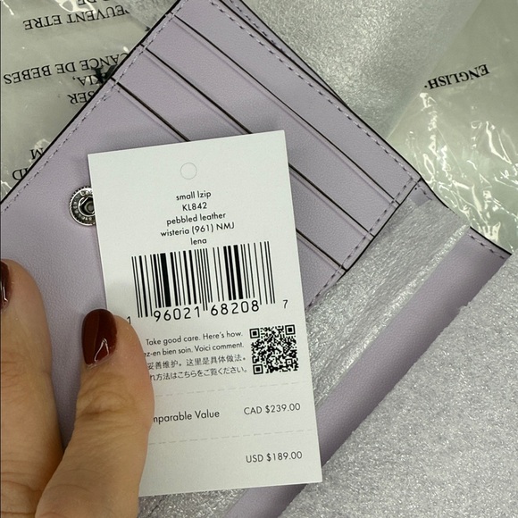 NWT Kate spade Lena wallet wisteria purple small l zip - Picture 12 of 13